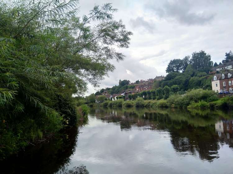View of Bridgnorth from along the river severn