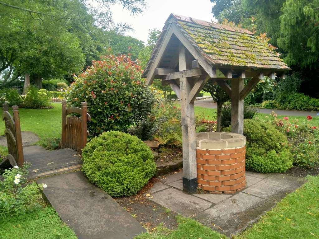 Wishing well in castle gardens, Bridgnorth