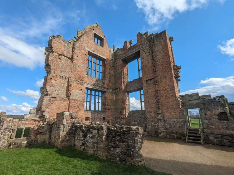 ruins of the hall at moreton corbet castle.